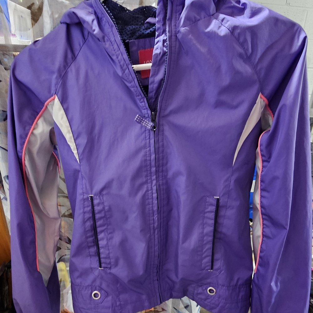 Purple Hooded Jacket with Pink Accents